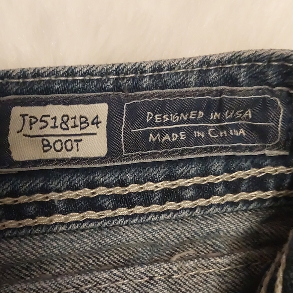 Miss Me Blue Boot Cut Jeans with Fleur-de-Lis Embroidery - Picture 4 of 9